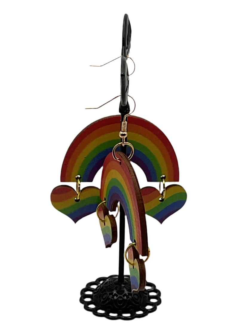 Rainbow And Heart Earrings
