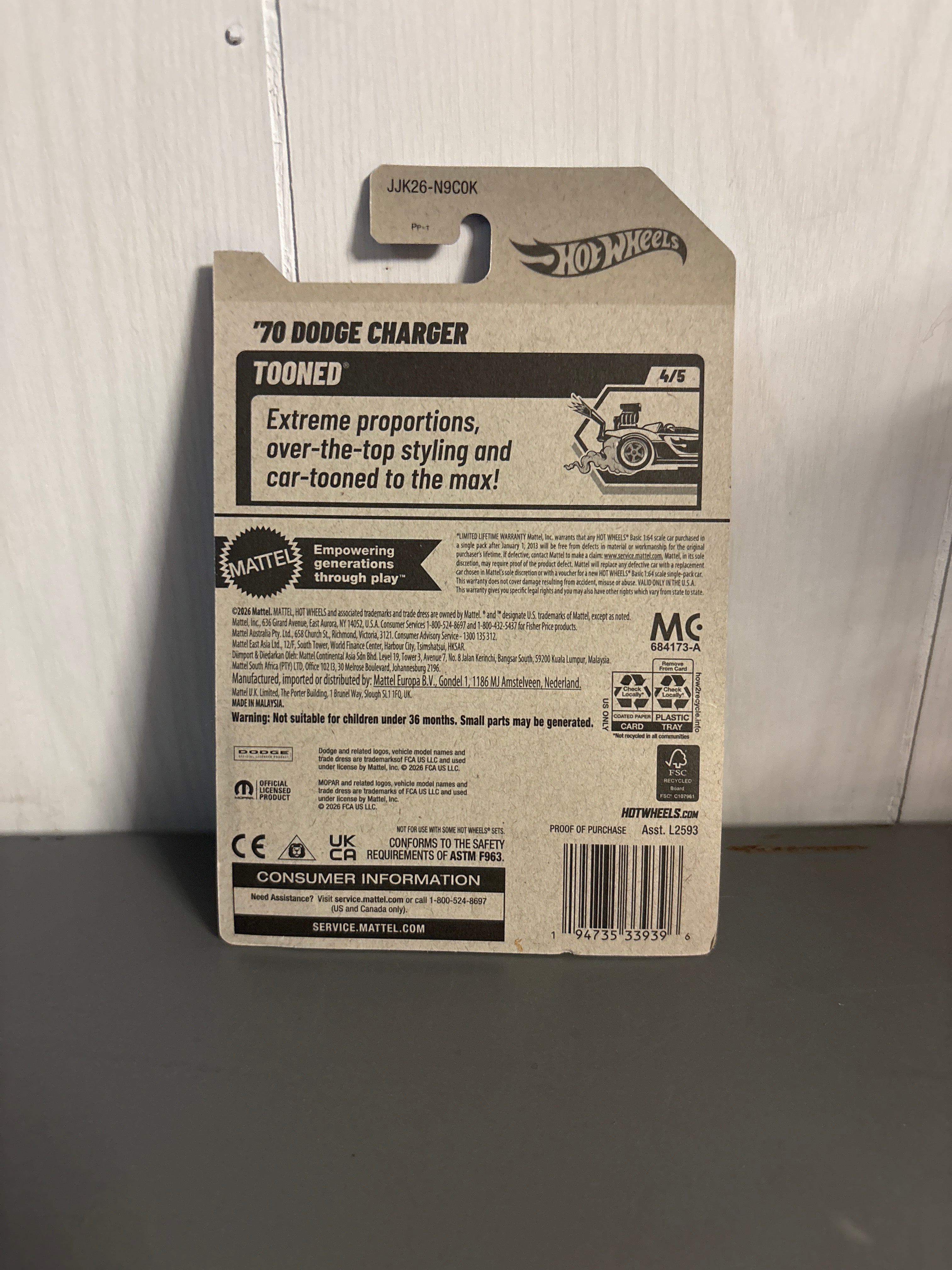 Hot Wheels 70 Dodge Charger Diecast white