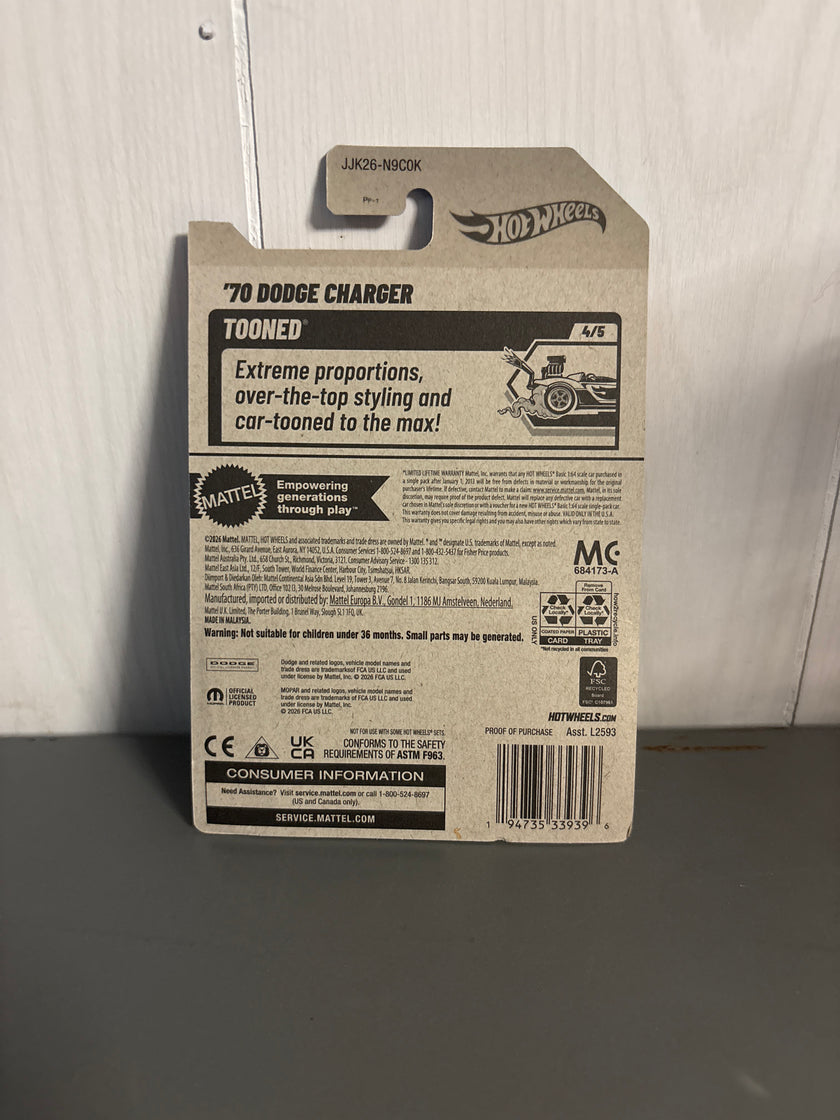 Hot Wheels 70 Dodge Charger Diecast white