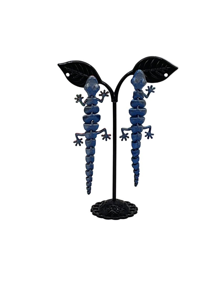 3-D Gecko Earrings