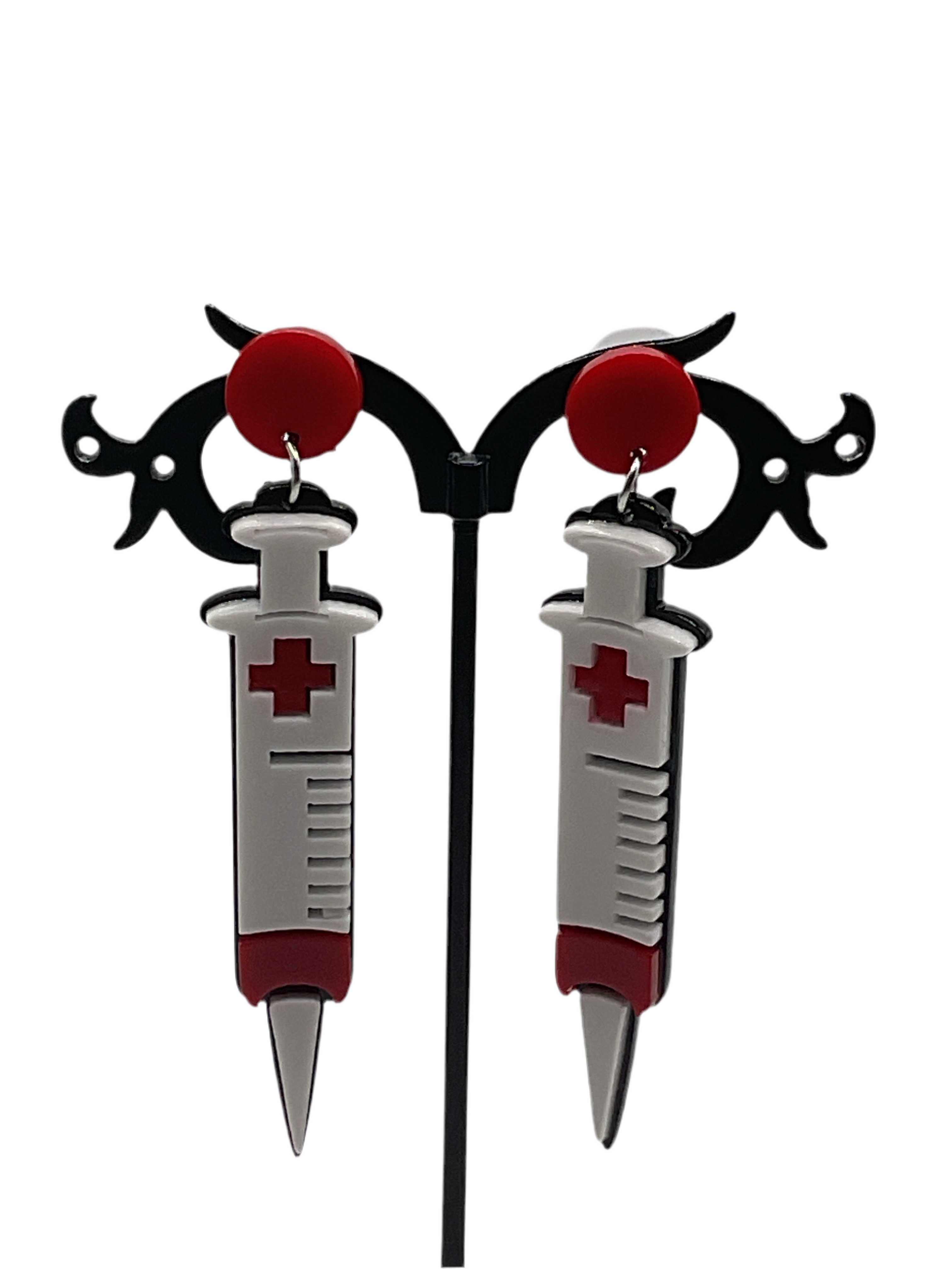 Syringe earrings