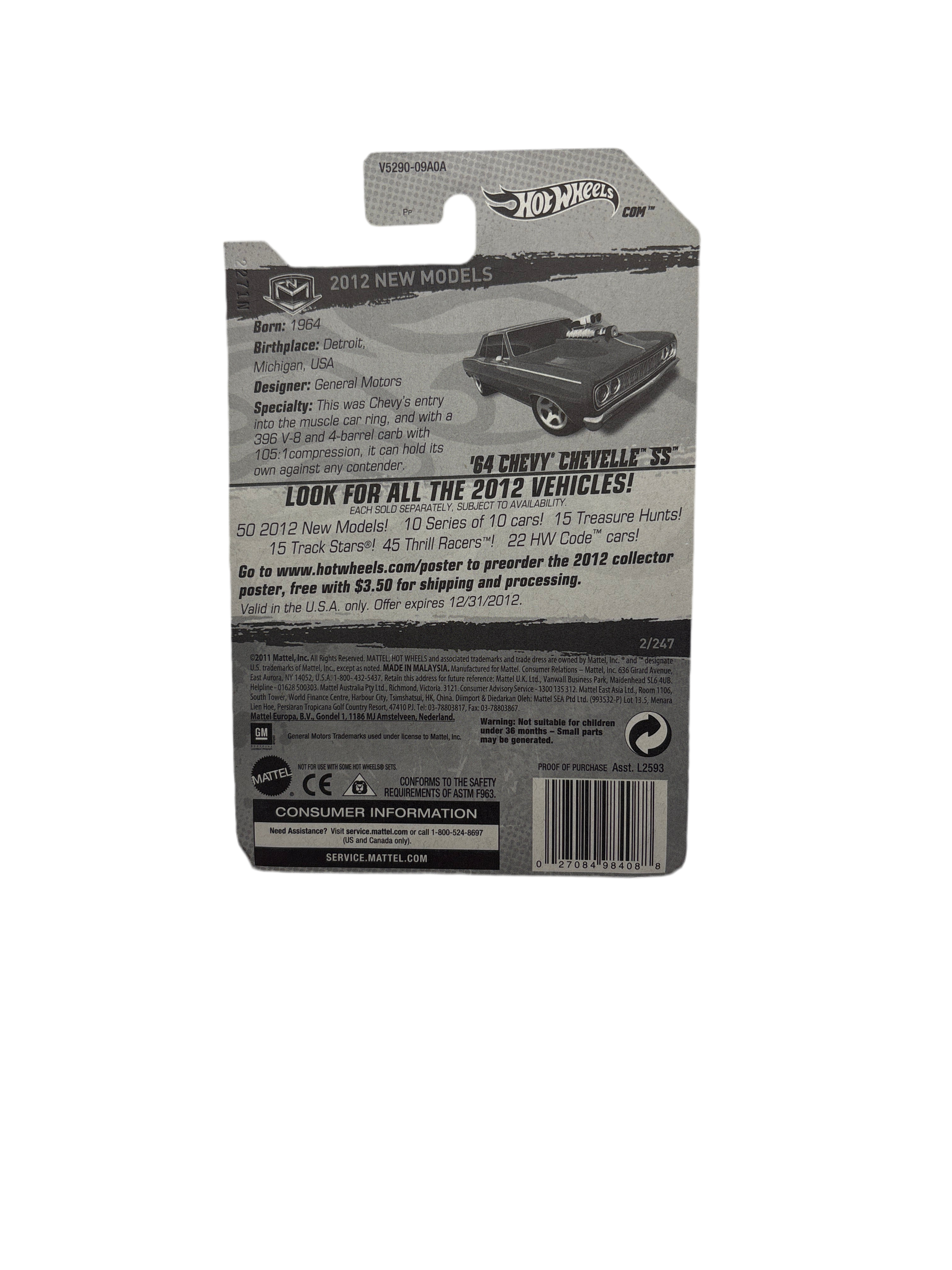 Hot Wheels 64 Chevy Chevelle SS Diecast