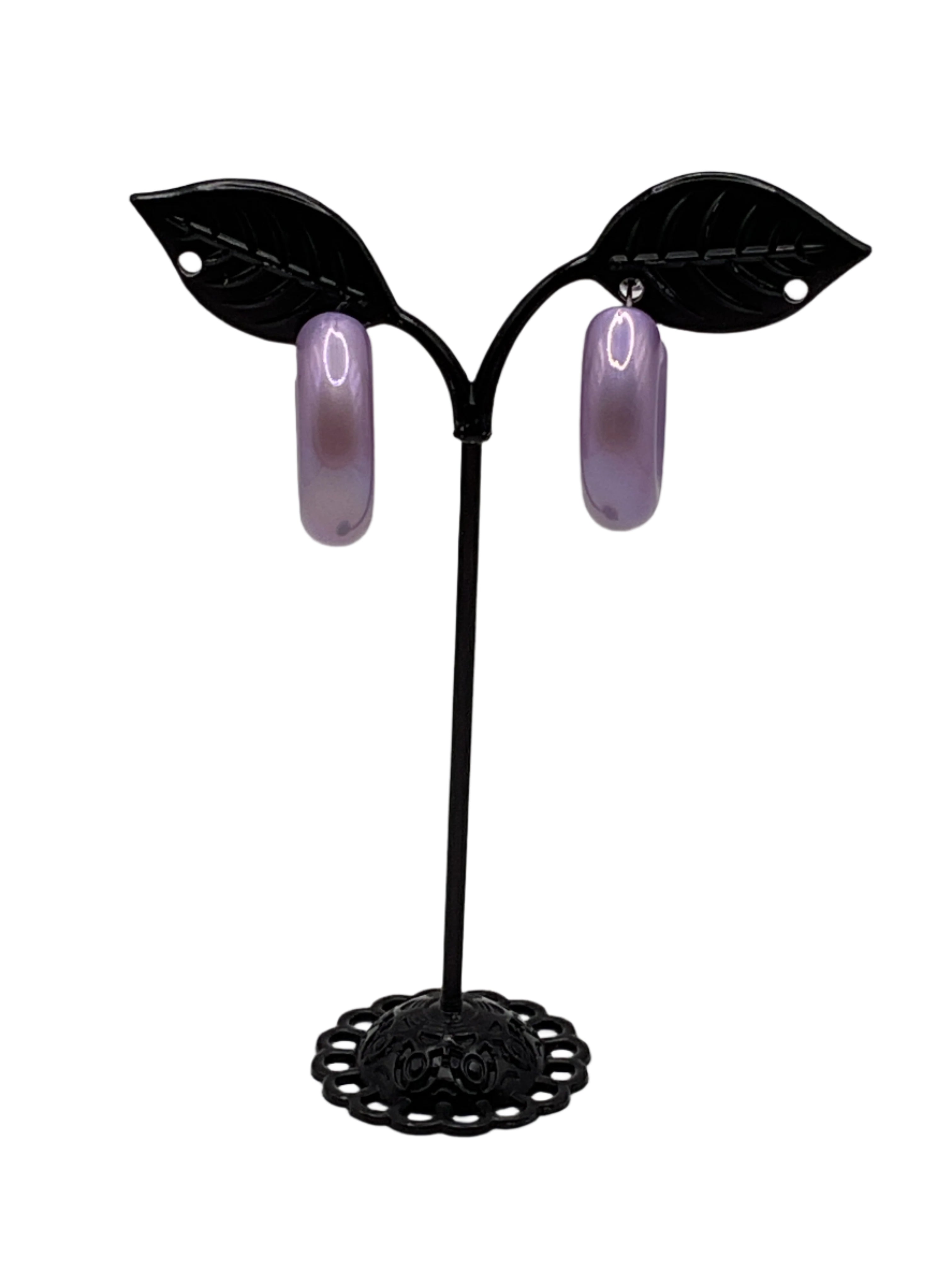 Purple hoop earrings