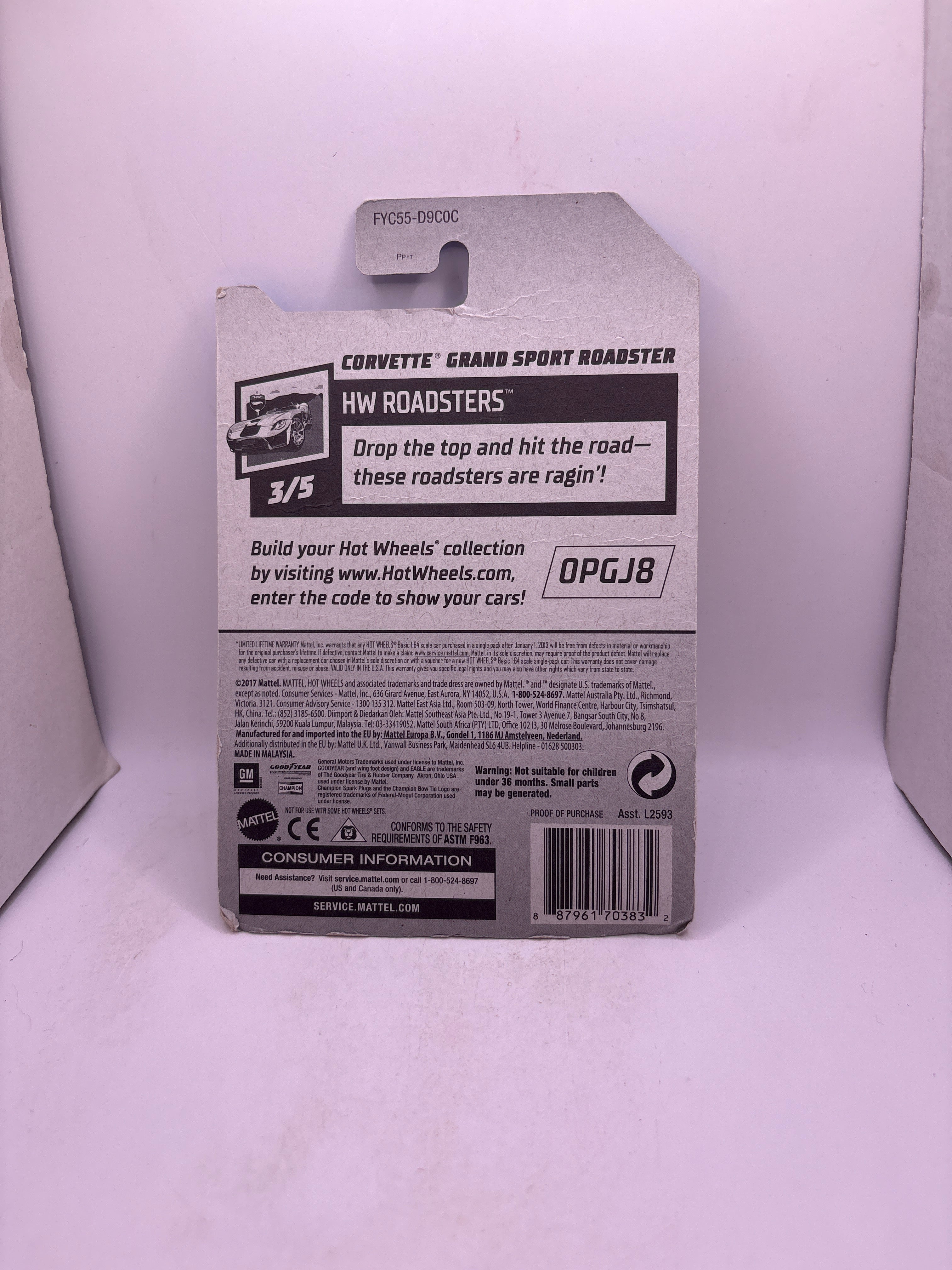 Hot Wheels Corvette Grand Sport Roadster Diecast yellow