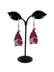 Breast cancer gnome earrings