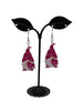 Breast cancer gnome earrings