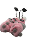 Rex Rabbit Fur Caterpillar Earrings