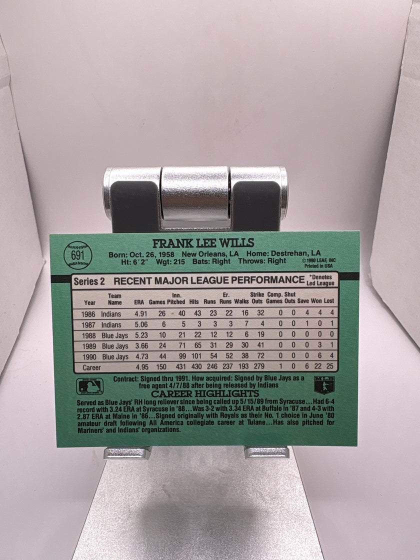 Tarjeta deportiva Donruss Frank Wills