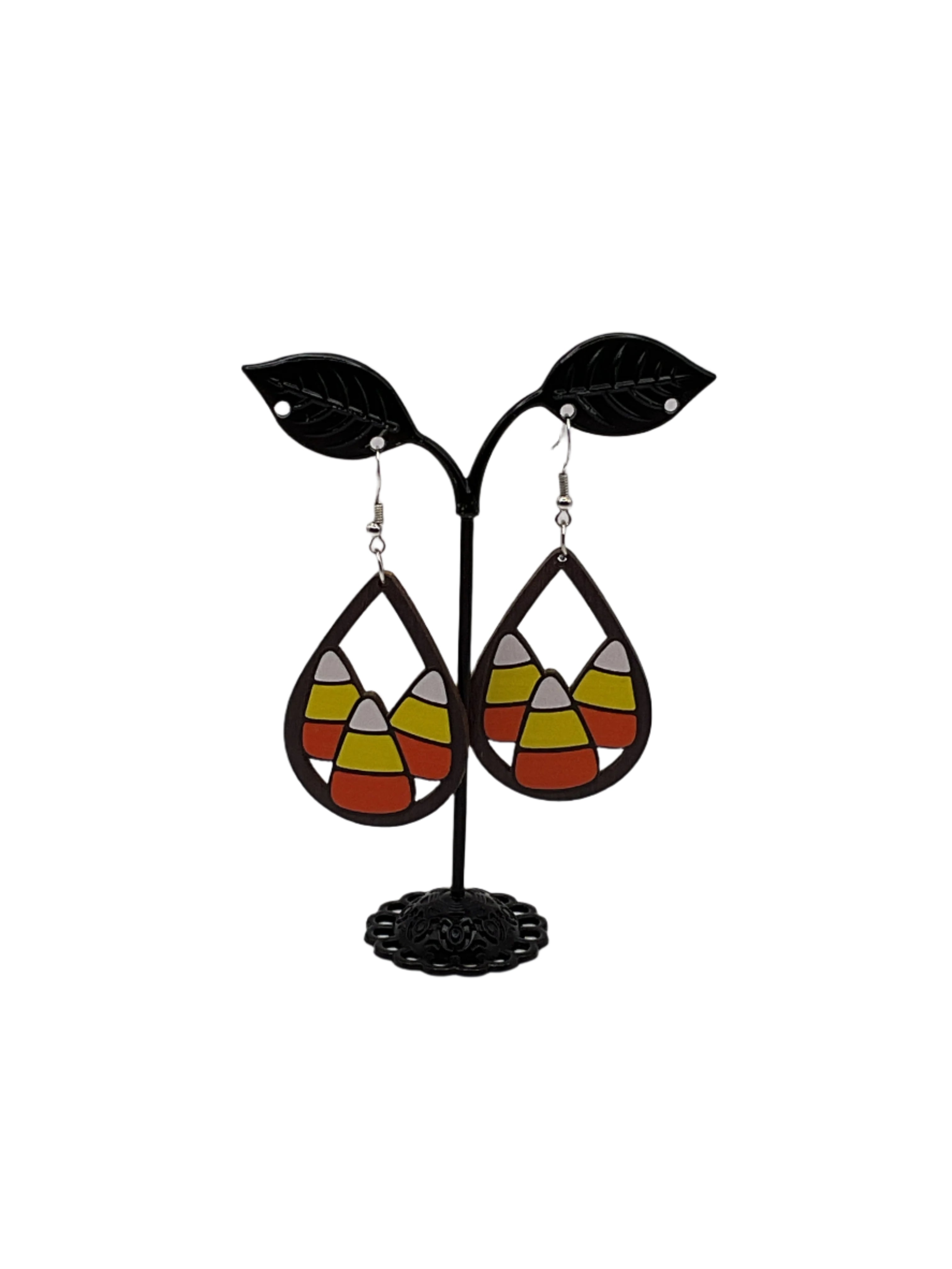 Wooden Candy Corn Earrings