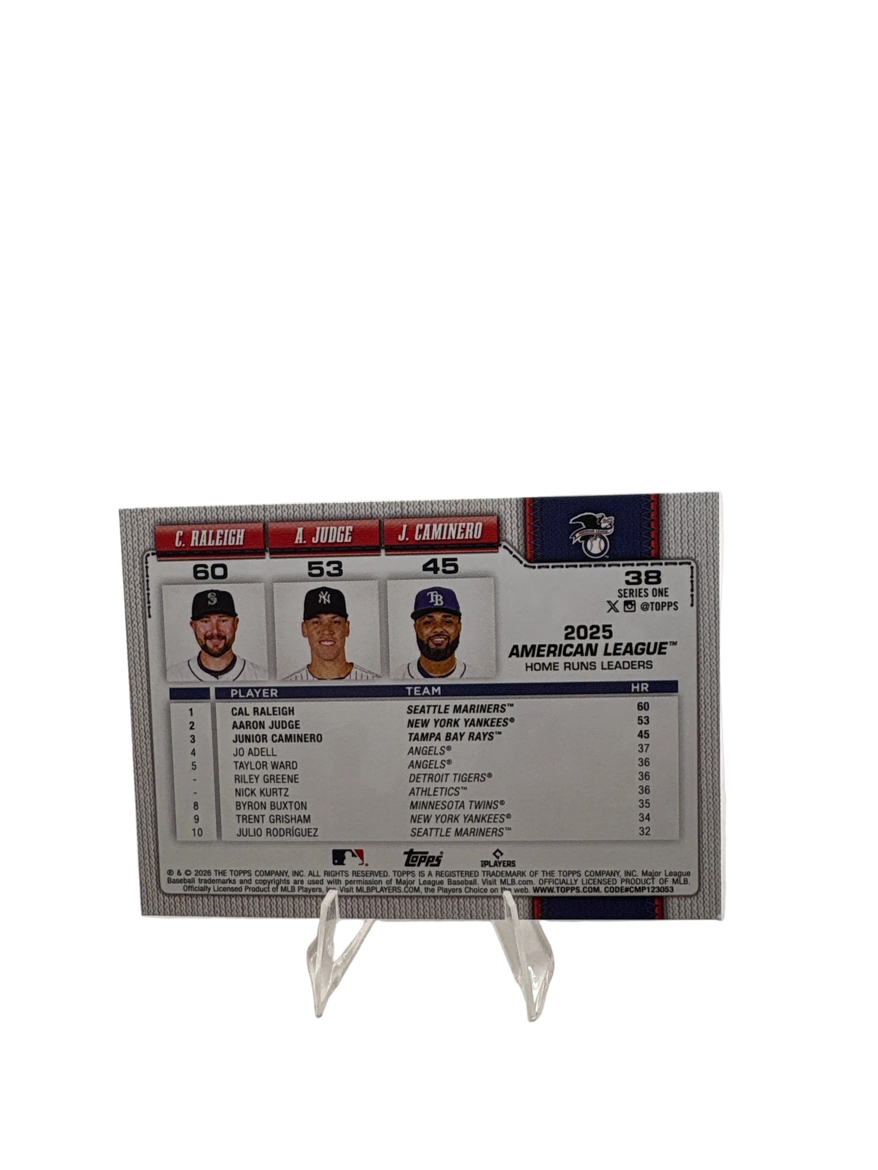 Topps Cal Raleigh Aaron Judge Junior Caminero