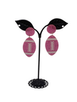 Pink football earrings