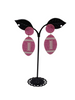 Pink football earrings