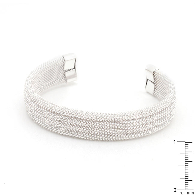 Silvertone Linear Mesh Cuff