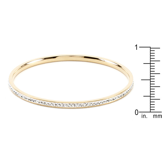 Simple Goldtone Finish Crystal Bangle