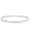 Simple Rhodium Plated Finish Crystal Bangle