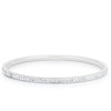 Simple Rhodium Plated Finish Crystal Bangle