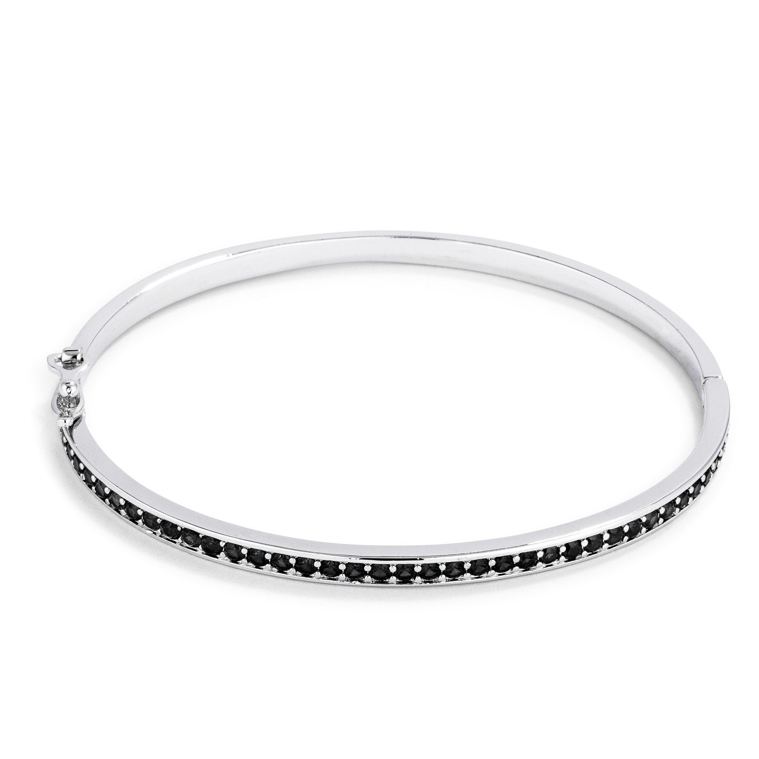 Jet Black CZ Bangle Bracelet