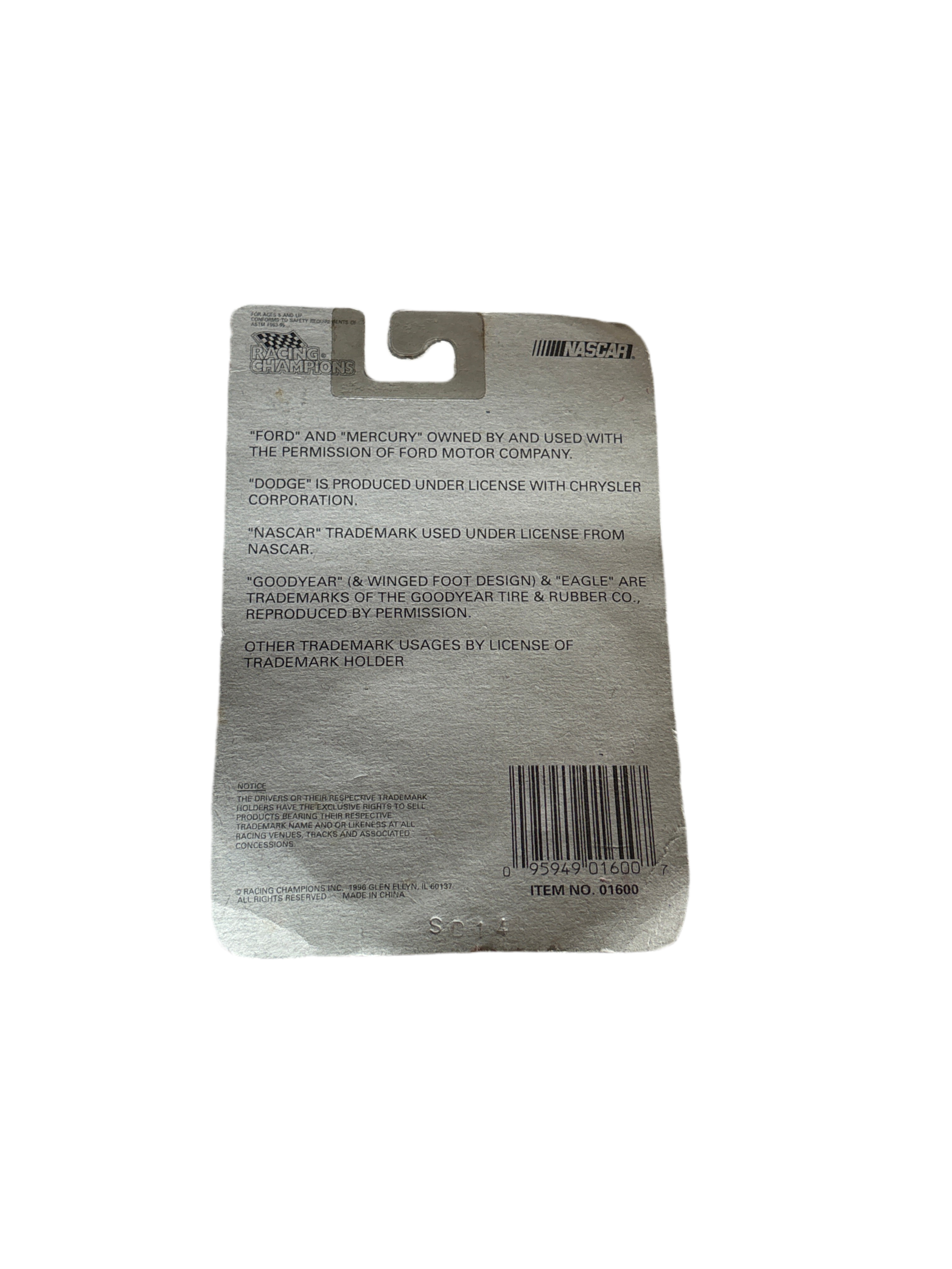 Racing Champions Don White Diecast Yellow