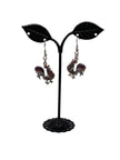Silver and Gold Enamel Roosters