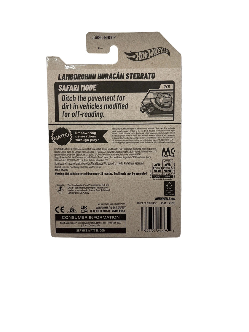 Hot Wheels Lamborghini Huracan Sterrato Diecast yellow