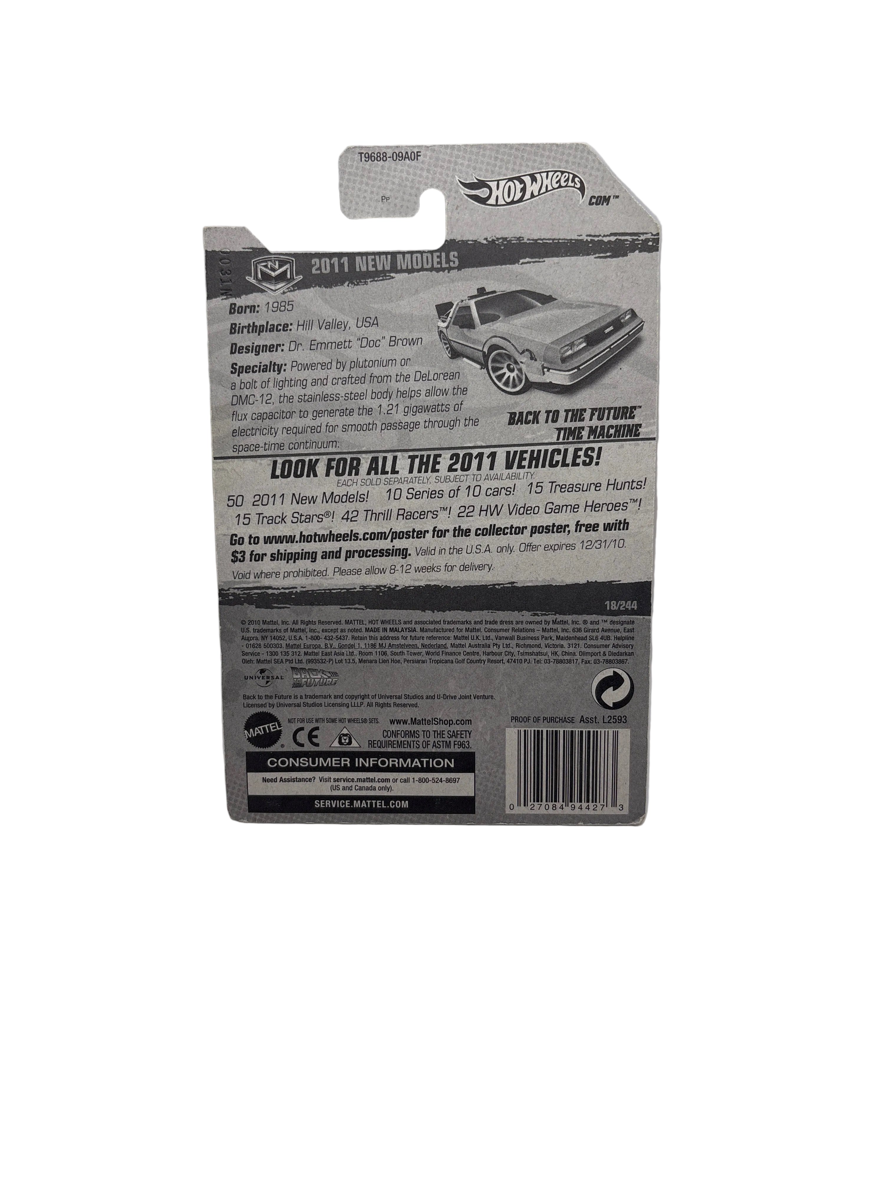 Hot Wheels Back To The Future Time Machine Diecast