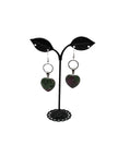 Green And Purple Heart Earrings