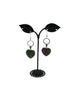 Green And Purple Heart Earrings