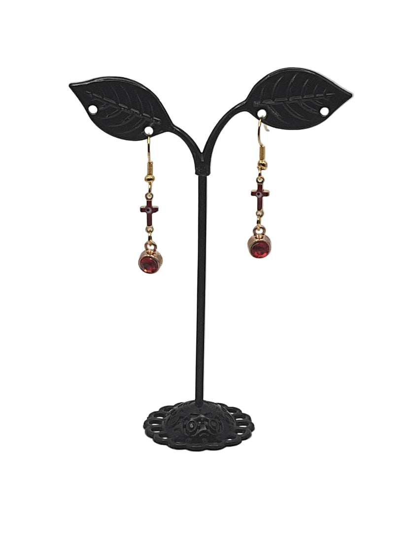 Crystal and Crosses Earrings