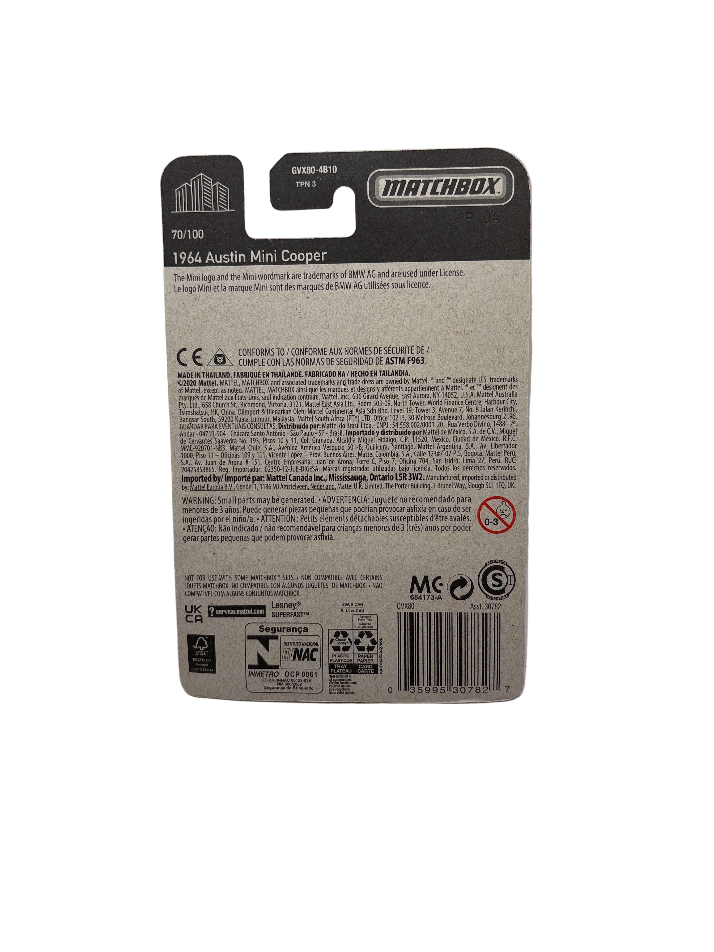 Matchbox 1964 Austin Mini Cooper Diecast