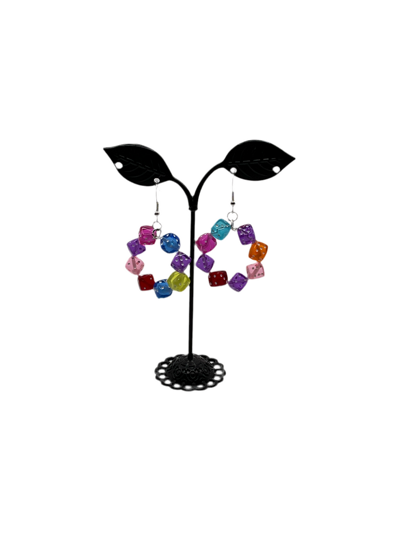 Dice Hoop Earrings