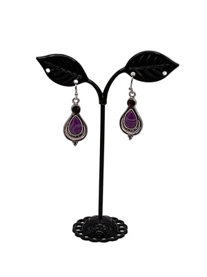Purple Tear Drop Earrings