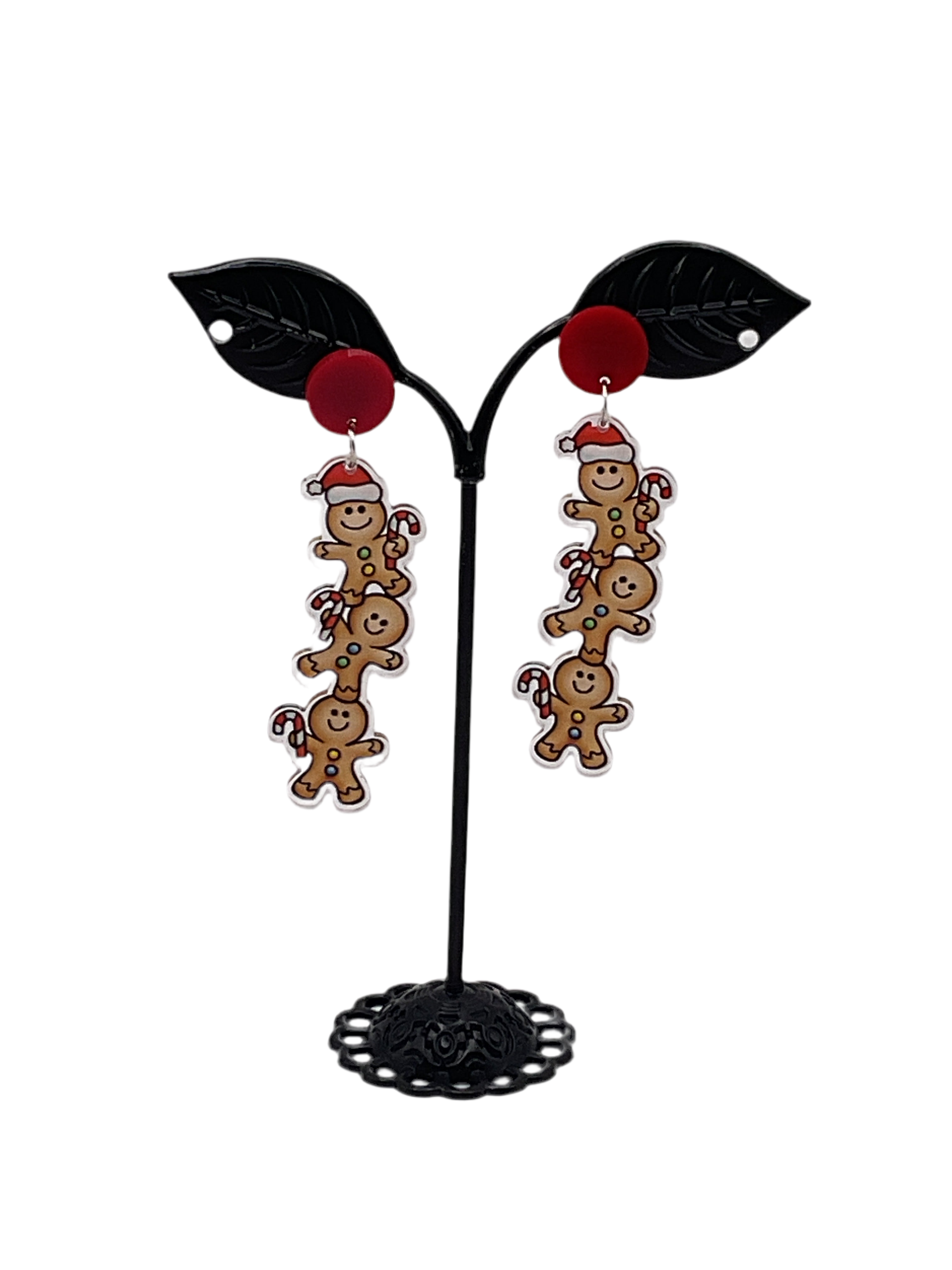 Gingerbread Men Christmas Earrings