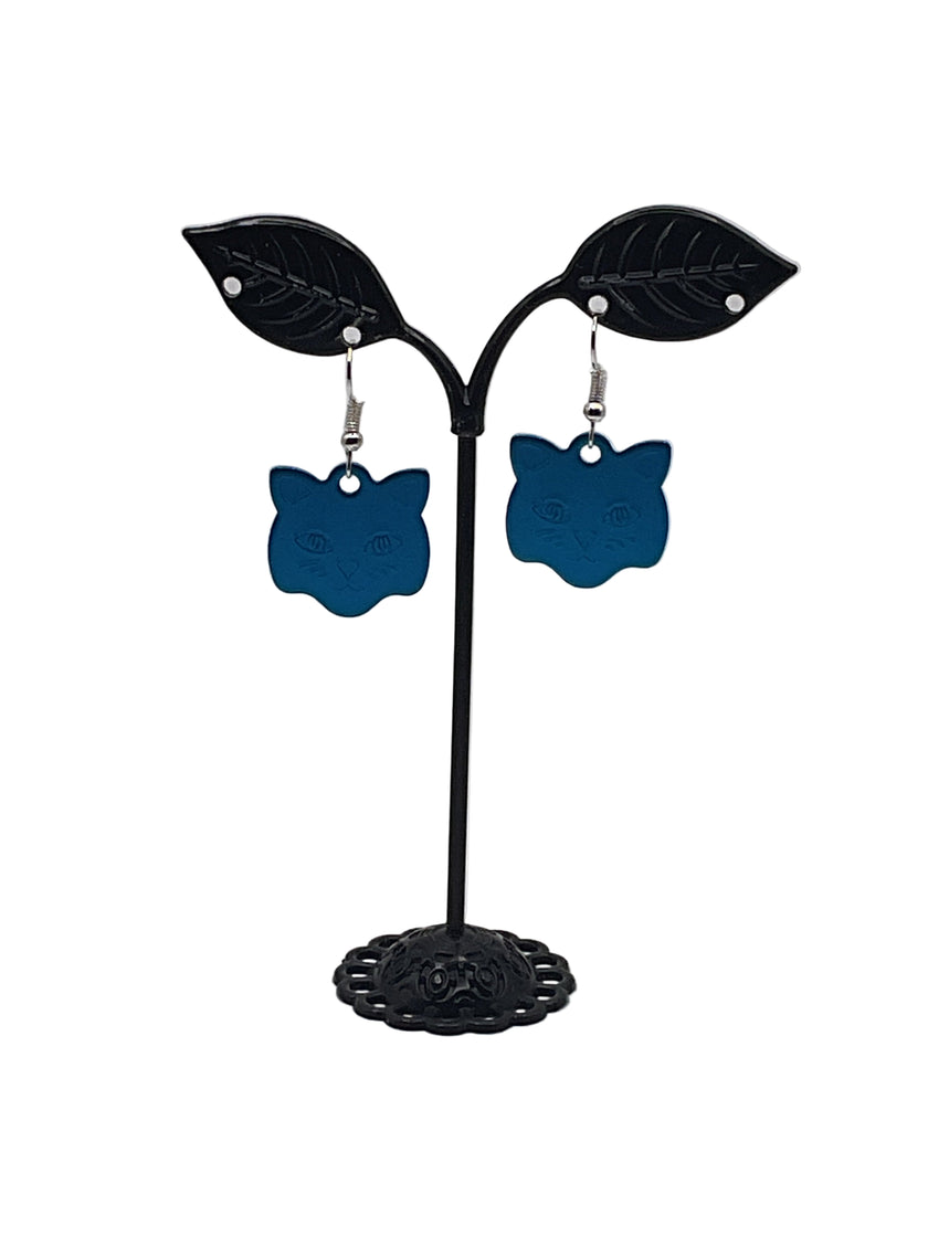 Cat Head Tag Earrings
