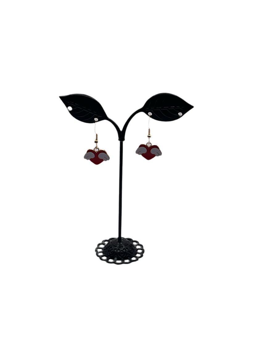 Heart with wings earrings
