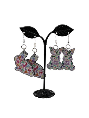 Patterened Easter Bunny Earrings