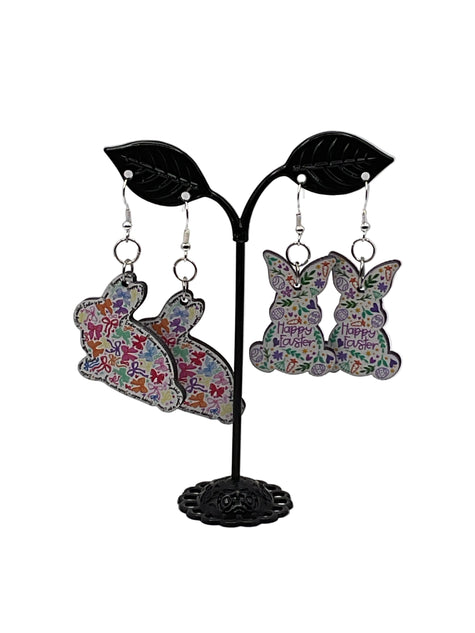 Patterened Easter Bunny Earrings