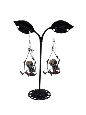 Skelton in a swing earrings