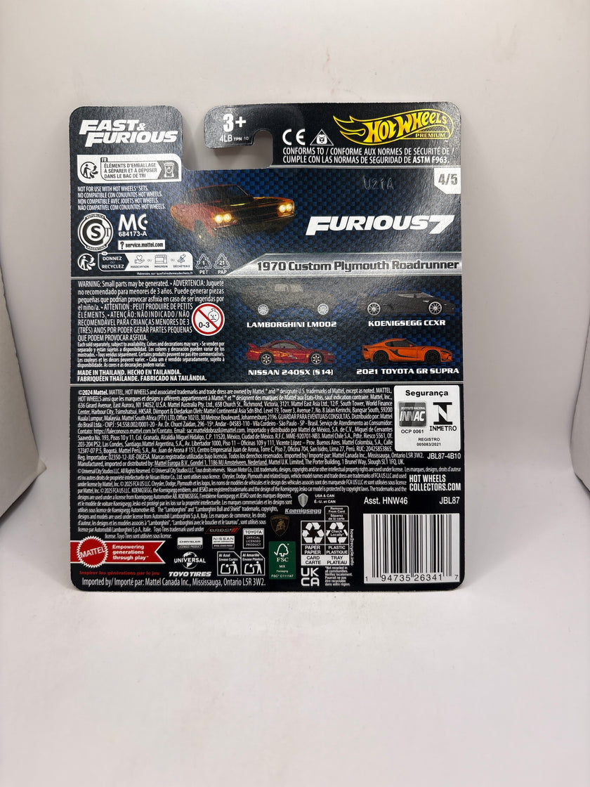 Hot Wheels 1970 Custom Plymouth Roadrunner Diecast
