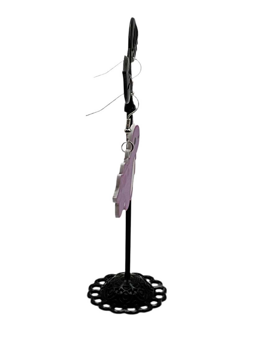 Pink dinosaur  earings