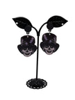 Top hat skull earrings