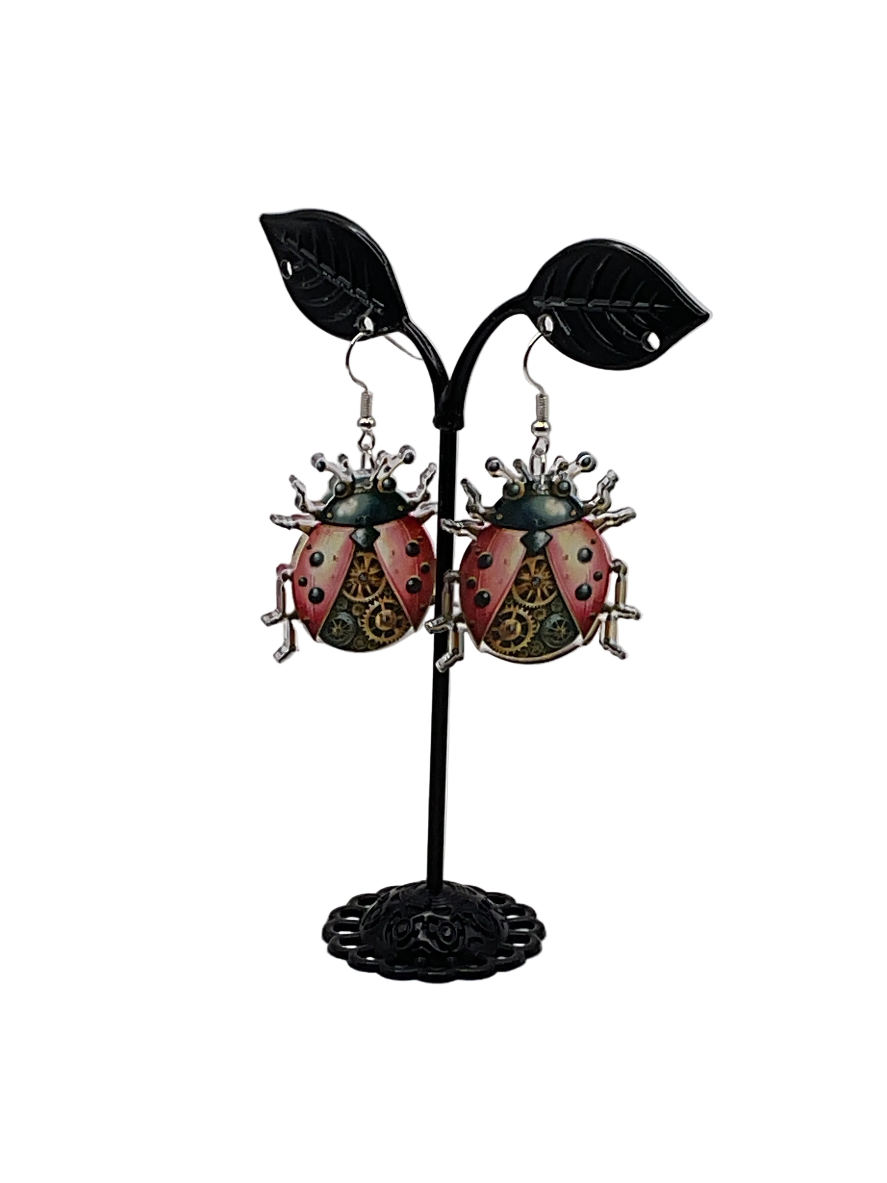Steampunk Beetle Earrings