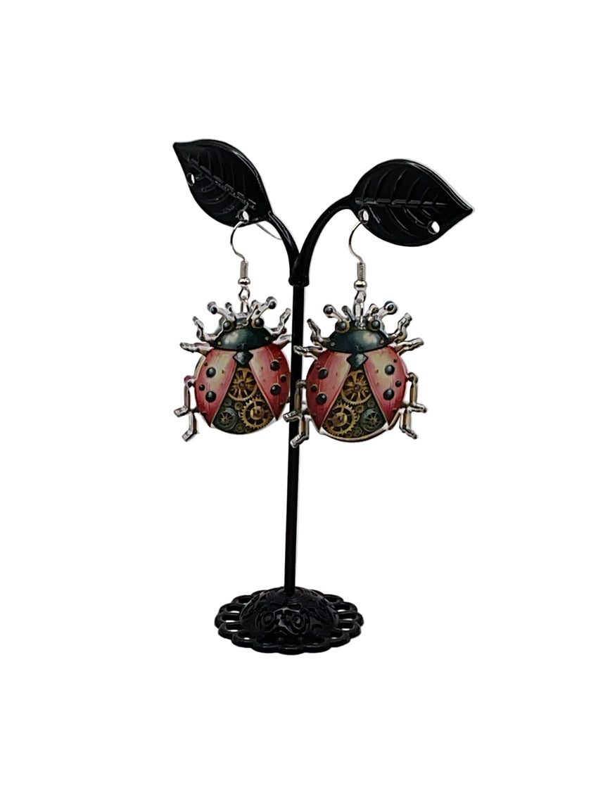 Steampunk Beetle Earrings