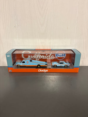 M2 1974 Dodge Truck & 1970 Dodge Challenger T/A Diecast blue