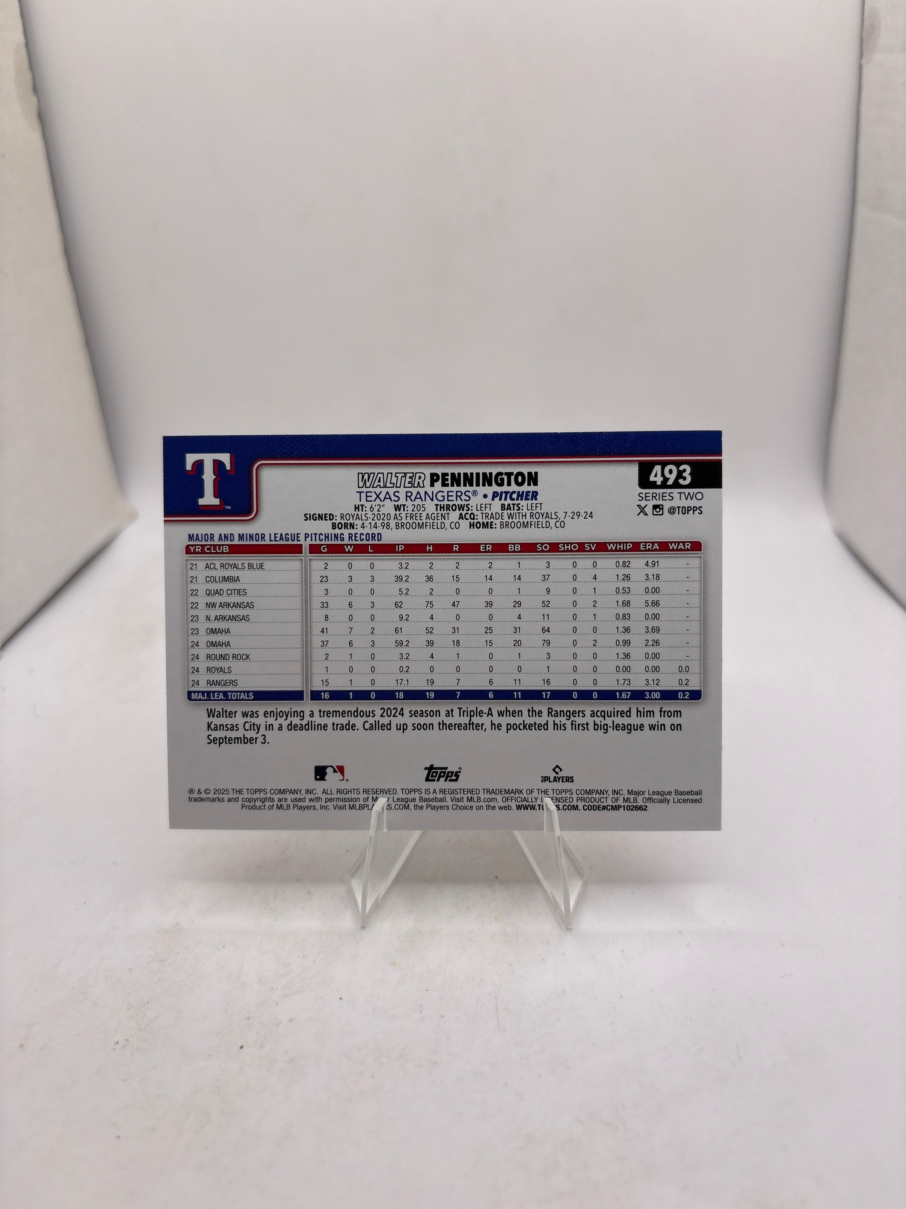 Topps Walter Pennington