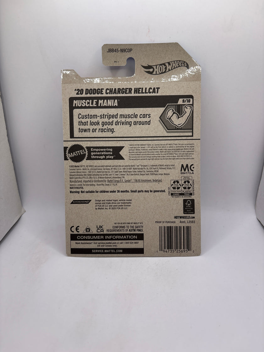 Hot Wheels 20 Dodge Charger Hellcat Diecast pink