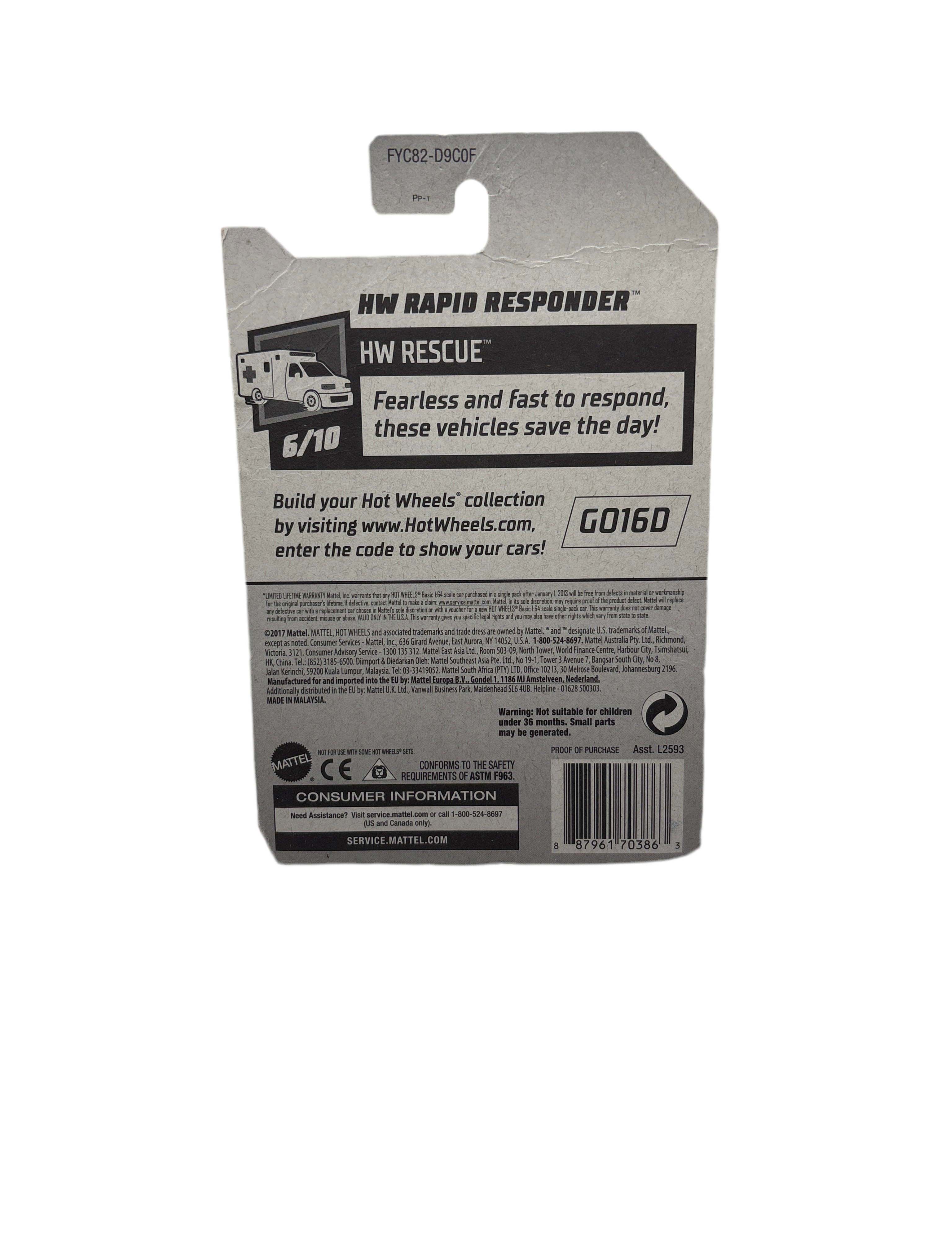 Hot Wheels HW Rapid Responder Diecast yellow