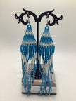 Peruvian blue and clear beaded earrings