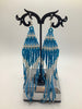 Peruvian blue and clear beaded earrings