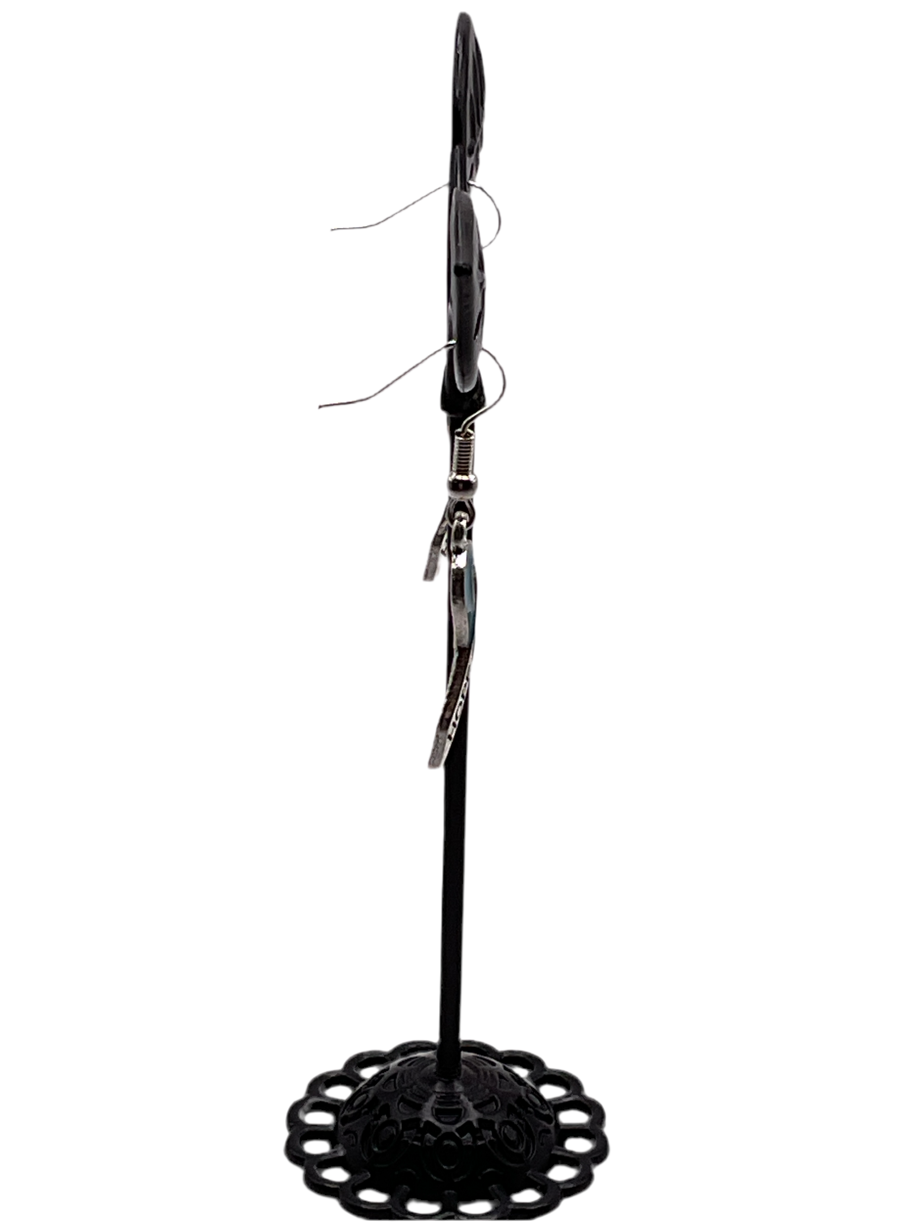 Blue hope awareness ribbon earrings