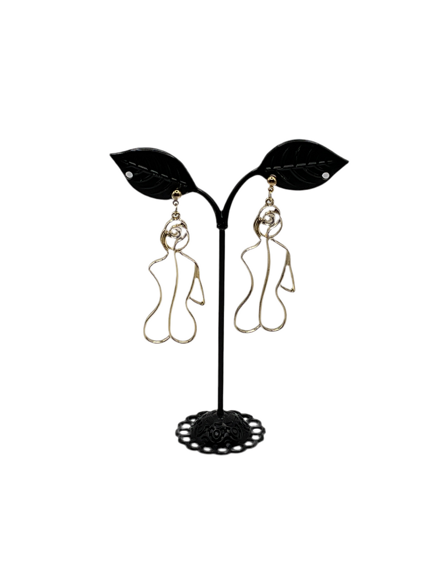 Pendientes traseros femeninos de oro